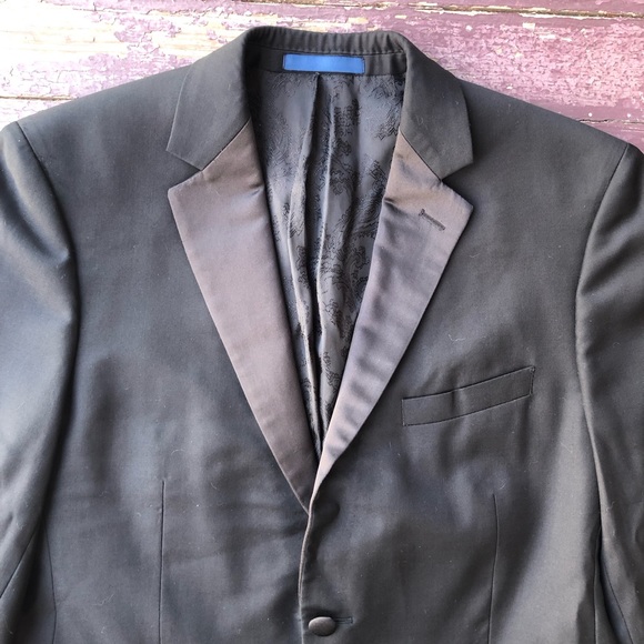 Paul Betenly Rocco Tuxedo Jacket Black 100% Wool Super 120s 38S - Picture 2 of 16